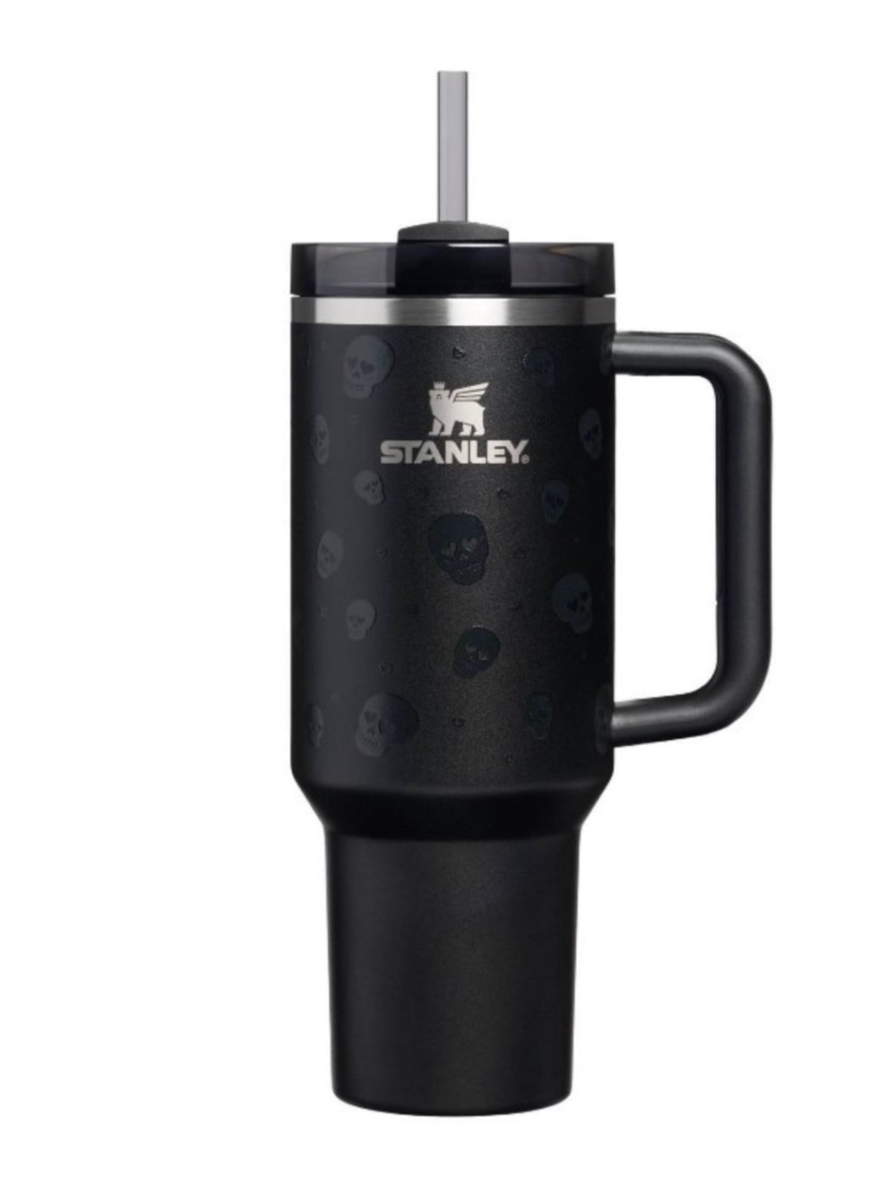 Stanley 40 oz Sweetheart Skulls Quencher Halloween Tumbler Black